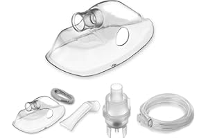 Accesorios Universales del Inhalador de Compresión, Máscara para Niños y Adultos, Copa de Nebulizador, Boquilla, Tubo de Aire, Conjunto Completo de Piezas de Repuesto para Nebulizador, AITX WK-03