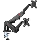 GAMEON GO-5350 Dual Monitor Arm, Gas Spring Adjustable Stand for 43 to 81 cm Screens, 9 KG Load Per Arm, 180&deg; Rotation Stop, 