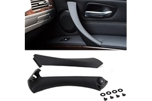 QINGQUE Poignée de porte intérieure de voiture Poignée de porte de rechange pour BMW Série 3 E90 E91 316 318 320 325 328 330 I7T8 (Droit, Noir) (droit, le noir)