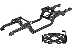 INJORA Telaio in Fibra di Carbonio LCG con Vassoio Batteria per TRX4M Defender Bronco K10 F150 RC Crawler Aggiornamento 1/18
