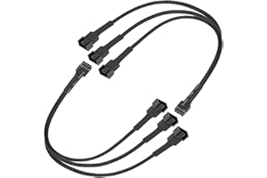 upHere gaming Divisor de Ventilador PWM de 3 vías y 4 pines,fan hub y fan splitter,cable de extensión para ventiladores PC 12V de 4 pines/3 pines,(paquete de 2),compatible con ventilador PC 120mm.