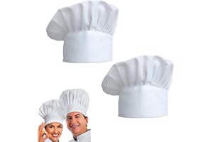 IUHRIE 2 Stück,Kochen Kochmütze,Bäckermütze,Kochhut,Kochmützen,Kochhaube,Verstellbar Unisex Hut Elastische Kochkappe,Chef Professionel,Atmungsaktive,Kocherhut,für Herren,Damen,Kinder,Restaurant,Backen,Küche