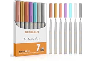 DOOHALO Metallic Pens Compatible with Cricut Maker 3/4/Explore 3/Air 2/Air,1.0 Medium Point Tip Pens,7 Colors Cricut Metallic Marker Pens for Crafting,Drawing,Coloring,Writting,Doodling