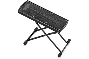 SONICAKE Gitarr fotpall 6 steg justerbar | Gitarr fotstöd med halkfri gummiunderlag, vikbar för klassisk, akustisk elektrisk gitarr