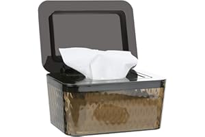 Whchiy Wet Wipes Box, Large Capacity Wipes Box Container Plastic Wipes Napkin Tissue Holder Dispenser with Dustproof Lid