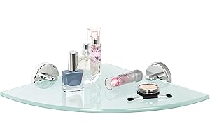 bremermann Seria łazienkowa LUCENTE – szklana półka narożna ze stali nierdzewnej chromowana na wysoki połysk