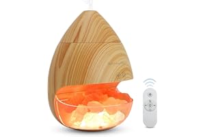 SEENLAST Aroma Diffuser, Ultraschall Aromatherapie Diffuser für Ätherische Öle, Luftbefeuchter mit Himalaya Salt Range Pakistan, Automatische Abschaltung, mit Fernbedienung, 7 Farben LED, 200ML