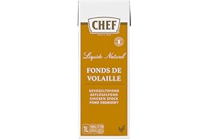 CHEF Fonds De Volaille Naturel Liquide Fonds - Aides Culinaires, Sauces - Brique De 1l Prêt-À-L'emploi