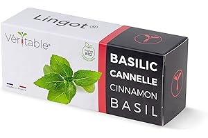 Lingot® Basilic Cannelle Bio - Compatible Potager d'Intérieur Véritable® et Exky® - Recharge prête à l'emploi - Substrat avec Graines Intégrées