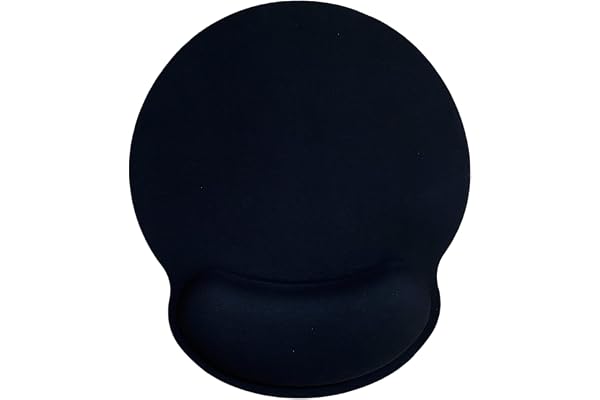 Jahosin Tapis de Souris Ergonomique en Mousse à mémoire de Forme avec Support de Poignet, Base en Caoutchouc antidérapant pour Ordinateur et Bureau 25x23cm Wristblack1