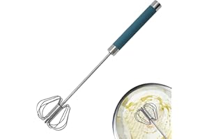 HUDHOWKS Hand Whisk, Whisk, Semi-Automatic Hand Stirrer Stainless Steel Egg Whisk, Multifunctional Whisk Mixer, Rotating Egg Beater Milk Frother for Whisking Blending