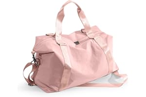 WINSPANSY Borsone da Viaggio Palestra Donne, Grande impermeabile Borsa da Viaggo Donna Weekend Borsa Palestra con tasca bagnata Travel Duffel Gym bag Rosa