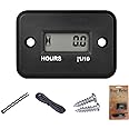 Yooreal Digital Inductive Hour Meter, IP68 Waterproof Works on 2/4 Stroke Various of ZTR/Riding Lawn Mower Land Trimmer UTV Brushcutter Tractor ATV(HM006A Black)