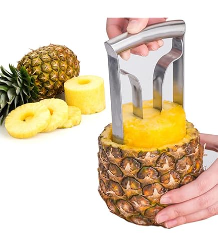 2 Pièces Ensemble Coupe Pommes Ananas En Acier Inoxydable - Vide Pomme Et Épluche Ananas Avec Lames Tranchantes