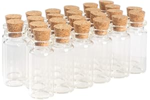 Magic Season Dekoracyjne szklane butelki (24 szt. z korkowym korek 0,85 uncji / 0,85 cala śr. / 2,2 cala wysokość)