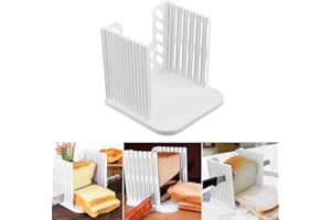 MOKERNALI Affettatrice Pieghevole per Pane, Affettatrice per Pane Manuale in Plastica, Affettatrice Regolabile, 16×15×14,5 cm, Taglierina per Pane, per Tagliare Pane, Prosciutto, Formaggio e Verdure
