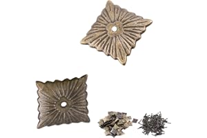 FTVOGUE Lot de 100 clous de tapisserie d'ameublement vintage en bronze goujon décoratif pour meubles, canapé, chaussure, porte, carte (clous carrés K247 21 * 21mm)