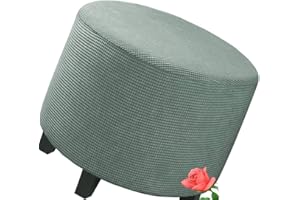 MeRcri Hockerbezug Rund 50 60 80 90 cm Ottoman Cover Ottomane Schonbezug Hocker Hussen für Fußhocker Stretch Ottomane Abdeckung Hocker Protector Hockerabdeckung (Color : 004, Size : 50 cm)