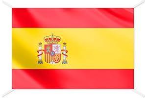 LA FÁBRICA DE INVENTOS Bandera España - Banderas del Mundo para Interior y Exterior - Banderas de Comunidades, Países - 144x93 cm