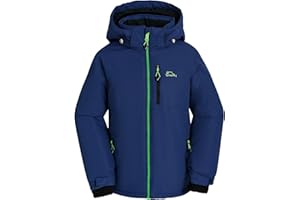 SMONTY SNOWER Giacca da neve per ragazzi con cappuccio rimovibile, giacca da sci, calore extra, cappotto invernale