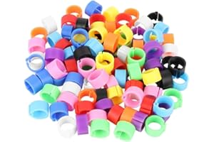 OSUWLSI 100 Pièces Anneaux d'Oiseaux,Anneaux Pigeon,Anneaux Caille Anneaux Poulet Anneau d'Identification en Plastique Bande Volaille Anneaux Serrage pour le Marquage des Oiseaux (8 mm Couleurs Mixtes)
