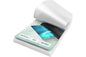 ACROPAQ Laminating Pouches A3-50 Pack, 160 Micron (2 x 80 Micron), Glossy Finish, Premium Quality, Rounded Corners, Ideal for Photos and Notes - 18002