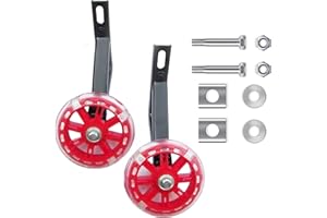 Lolileo Roue de Support pour Enfants,Roue Auxiliaire de Vélo,Roue Lumineuse Silencieuse Auxiliaire de 12 Pouces,Stabilisateur de Vélo pour Garçons Et Filles de 5 à 7 Ans(Rouge)