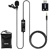 Movo Microfono Universale Lavalier USB per Computer con Adattatore USB Compatibile con Laptop, Desktop, PC e Mac, Smartphone,