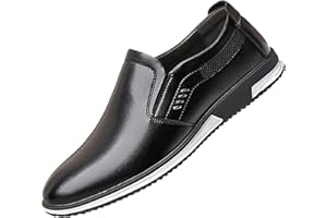 GENERISCH Oxford Chaussures en cuir pour homme - Chaussures d'été classiques - Chaussures de mariage vernies élégantes - Chaussures de costume sans lacets - En cuir lisse - Chaussures de danse - Respirantes