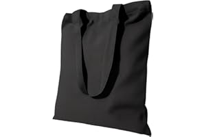 MIMAIN Tote Bag Tela Negra con Cremallera y Bolsillo 35x38cm 355 g/m² Bolsa de Tela Grande y Resistente para Compras, Universidad Mujer, Bolsas Negras con Cremallera, Regalo para Amiga.