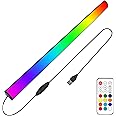 Ferswe RGB Under Monitor Light Bar, Dream Color Gaming Bar with Remote Control, USB Port, Dimmable and Speed Adjustable, Changing Desk for PC,