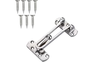 LUQUNE 1Pcs Silver Door Chain Lock for Front Door, Swing Bar Door Guard Restrictor, Security Chain Restrictors Door Guard for Home, Apartment, Hotel, Houseroom Prevent Forceful Entry