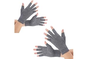 SUPERFA 2 Pairs Compression Gloves for Arthritis for Women and Men, Bamboo Arthritis Compression Gloves for Pain Relief Rheumatoid and osteoarthritis Fingerless Gloves