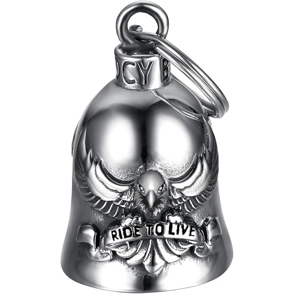 Clochette Moto Porte-Bonheur MOCY BELL - Acier Inoxydable 316L - Modèle Lady Biker - 40x25mm