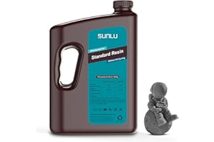 SUNLU 4kg 3D Printer Resin, Fast Curing Standard 3D Printer Resin for LCD/DLP/SLA, 395-405nm UV Curing Photopolymer Resin, Low Shrinkage & High Precision, 4000g Dark Grey