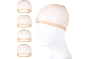 LARFRAECY 4 Pezzi retina per parrucche,wig cap,Nudo,Calza Parrucca, Nylon unisex con fine Parrucca Cap,HD Parrucca Cap ultra-sottile, sudore-assorbente, invincibile,Comodo da indossare Morbido Naturale