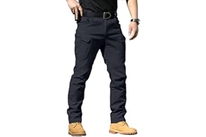 Lggwunsi Pantaloni Cargo Uomo - Leggeri con Tasche Laterali Pantaloni da Lavoro Uomo Elasticità Morbida Pantalone Colore Puro Resistente all'Usura Autunno e Inverno Abbigliamento S-4XL