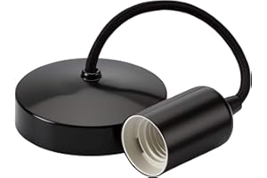 Knightsbridge 6 Inch E27 Contemporary Pendant Set in Matt Black