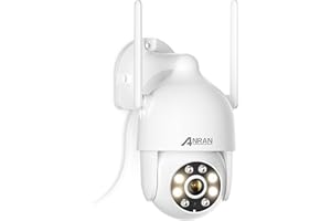 ANRAN Kamera monitorująca WiFi, 2K 3MP HD Night Vision, funkcja alarmu dźwiękowego, wykrywanie ruchu, bezprzewodowa kamera zewnętrzna 360, kamera IP z projektorem, 2,4 GHz WiFi, P2 biała