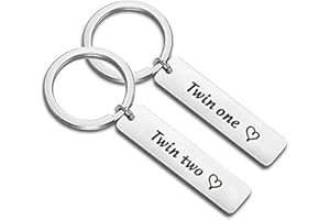 ENSIANTH Twins Gifts Twin One Twin Two Sisters Brother Matching Pair Keychain Twin Jewelry Gifts