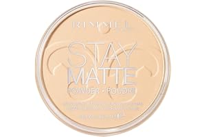 Rimmel - Poudre Compact Stay Matte - Anti-Brillance - Fini Mat et Naturel - 001 Transparent - 14gr