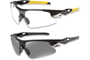 TUBAWD 2 Pcs Cycling Glasses Mens, Cycling Glasses, Running Sun Protection Ski Goggles Outdoor Bicycle Motorbike Driving Fishing Running Fishing Goggles