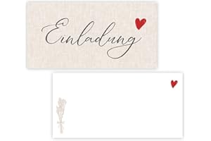 Kunterbuntspecht 25 Einladungskarten Einladung zur Hochzeit Taufe Feier Einladung Geburtstag Kommunion klassisches Design DIN lang