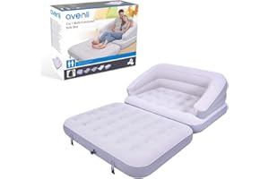 Benross Group Avenli 88170 5-in-1 Inflatable Flocked Sofa Bed/Grey/Easy to Inflate/Ideal for Camping, Festivals or Spare Bed