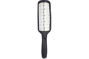 MASTERCRAFT MasterClass West Blade-Grattugia da Formaggio Portatile in Acciaio Inox con Manico, 30 x 6,5 cm, Fori Grossolani, Inossidabile, Nero, 30 x 6.5 x 4.5 cm