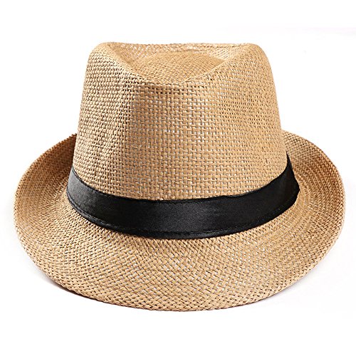Preisvergleich Produktbild Clacce Sonnenschirmhut, Trilby Gangster Cap Unisex Strand Sonnenhut Band Sonnenhut