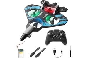 HIULLEN Avion de Chasse Télécommandé, Avion Télécommandé, Planeur Volant télécommandé avec Fonction Sensibilité Gravitationnelle Rouleau Acrobatique Lumières Cool pour Enfants Garçons Débutants