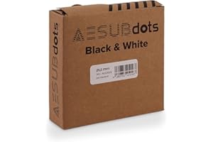 AESUB Dots Black & White - Puntos de referencia para escáneres 3D con luz estructurada, autoadhesivos, de dos vías para escáneres AESUB de 1,5 mm de diámetro, rollo perforado para demolición