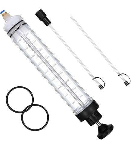Pompe à Huile Manuelle 500ml DAJASD - 2 Tuyaux + Joints - Pour Vidange Moteur, Boîte, Etc.