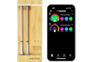 MEATER Pro Duo: WiFi Smart Meat Thermometer | 550°C High Heat Resistance | Long Range | Dual Probes | Six Sensors | BBQ, Oven, Grill, Smoker, Air Fryer, Deep Fryer | iOS & Android App